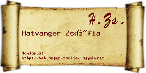 Hatvanger Zsófia névjegykártya