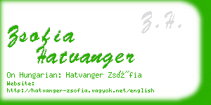 zsofia hatvanger business card